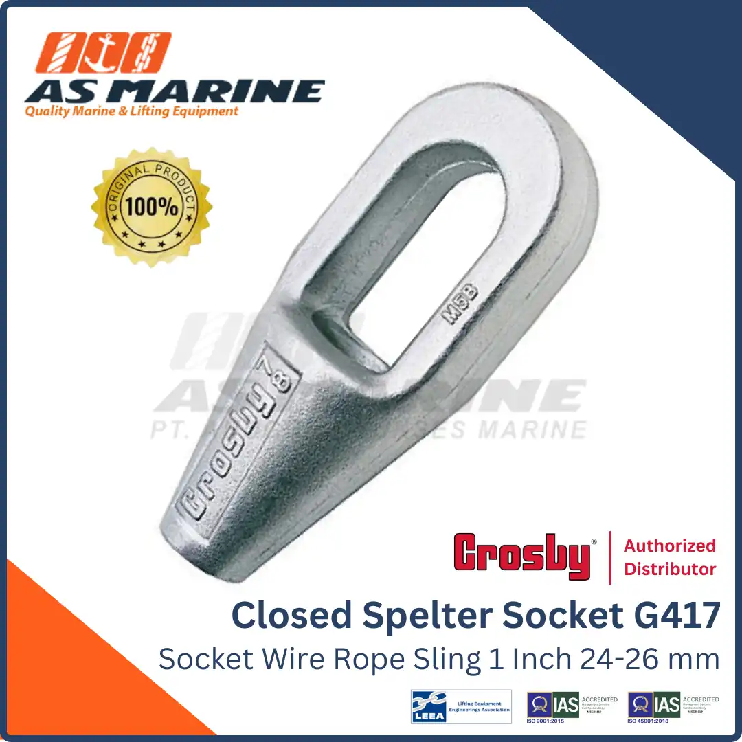 Closed Spelter Socket / Socket Wire Rope Sling Crosby G417 1 Inch